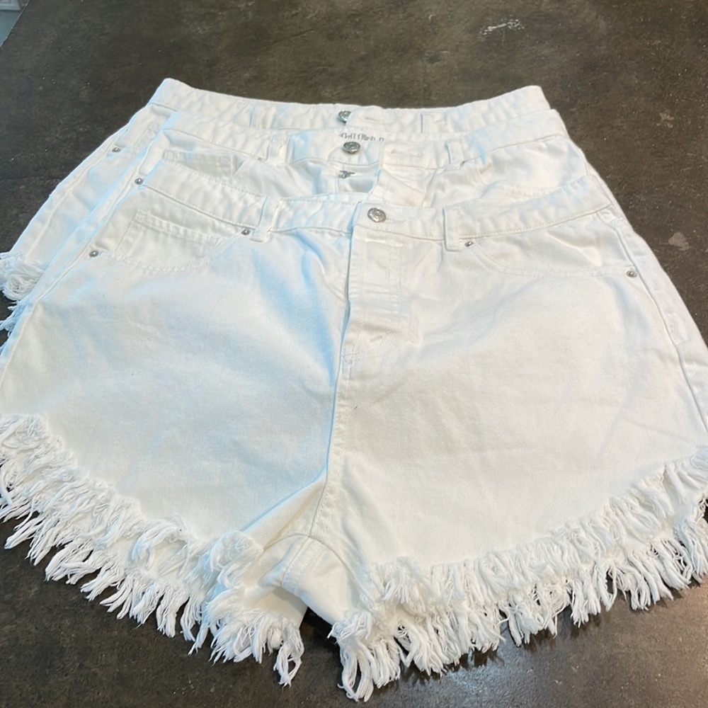 wild fable White Fringe Hem Jean Shorts